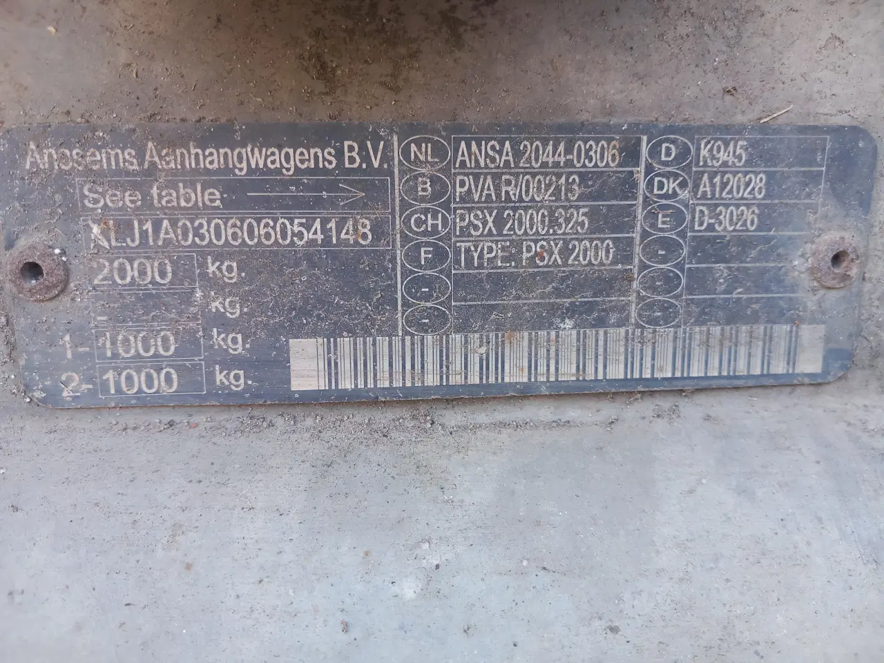 Billede 4 - Nysynet Anssems 2000kg. boogietrailer sælges 