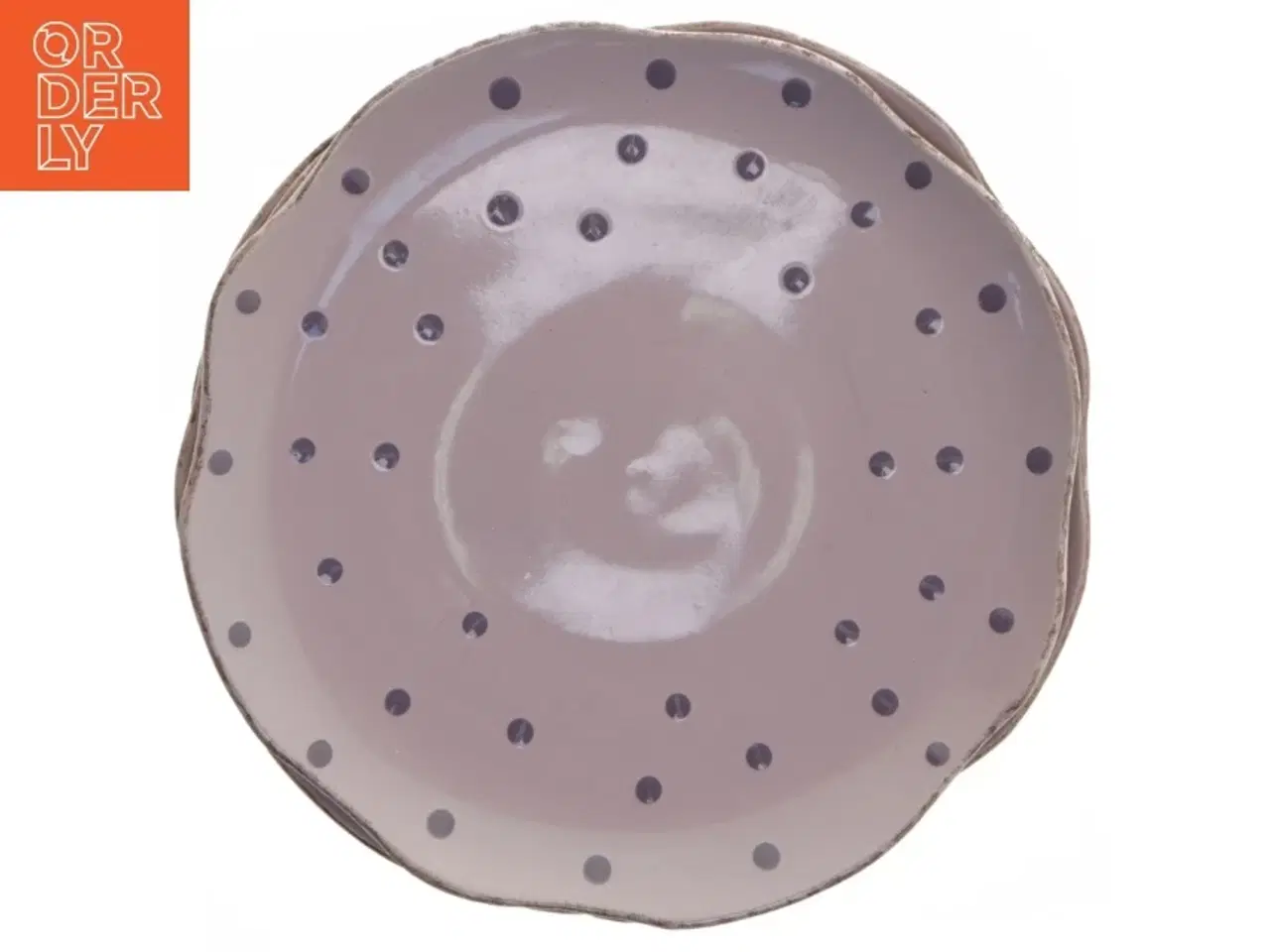 Billede 2 - Sæt af 4 lilla tallerkener med prikker (str. 4 styk Ø 21 cm)