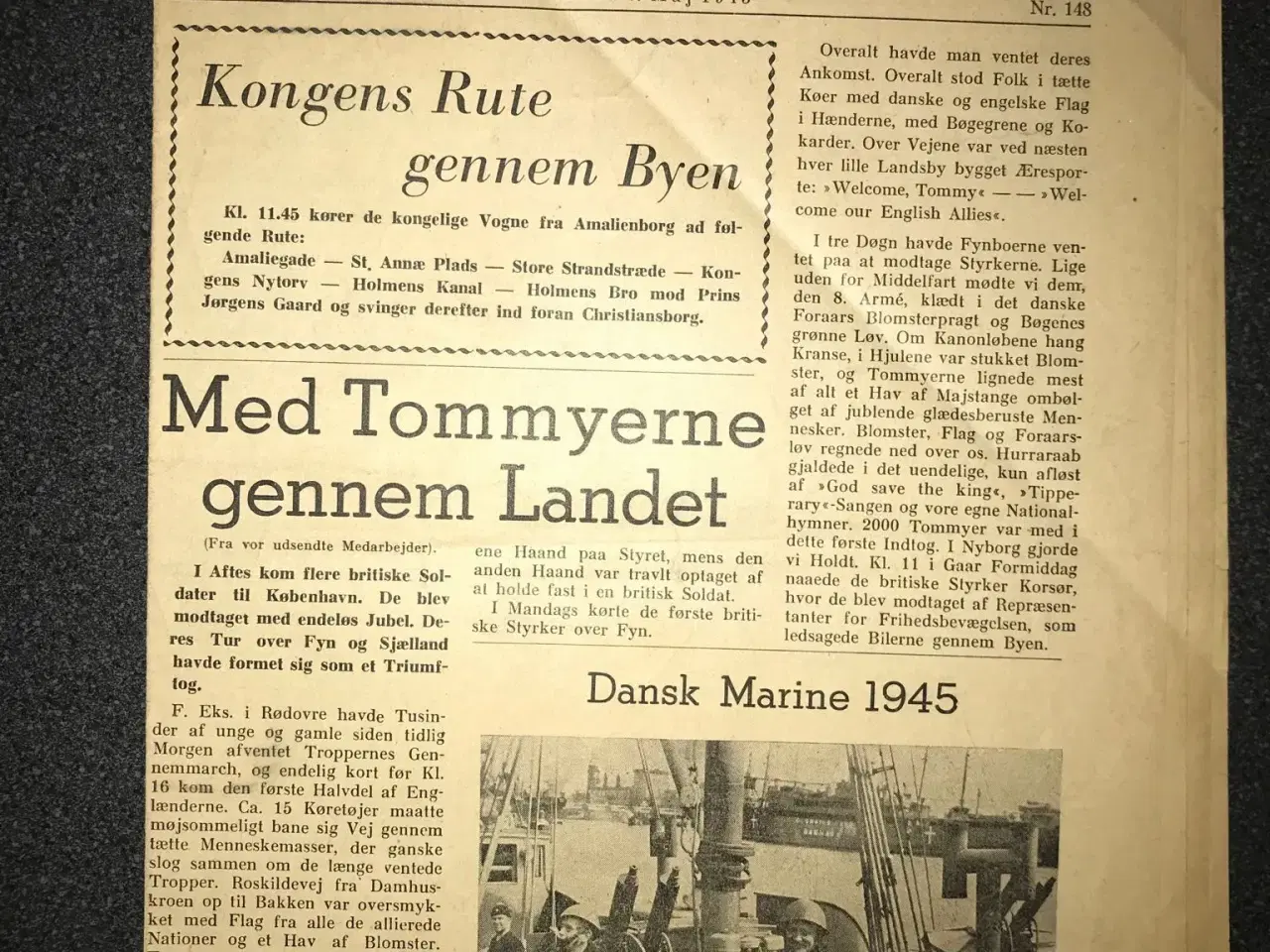 Billede 1 - 9. maj 1945 - MORGENBLADET avis