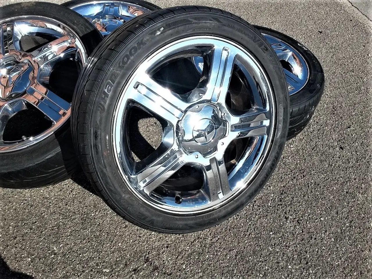 Billede 6 - 5x112 17" ET49 Mercedes Mexikanske chrome fælge