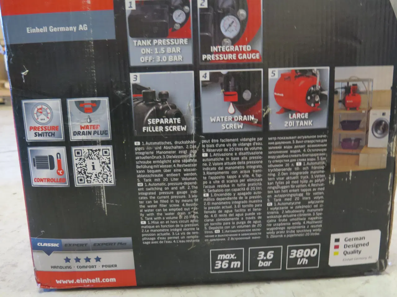 Billede 2 - Husvandværk Einhell med trykafbryder.
