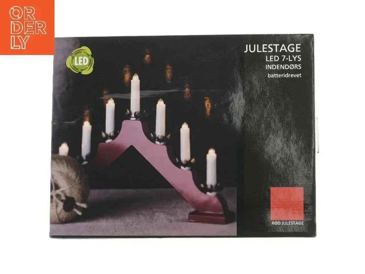 Billede 3 - Rød LED julelysestage fra Snappy Company AS (str. 40 cm)