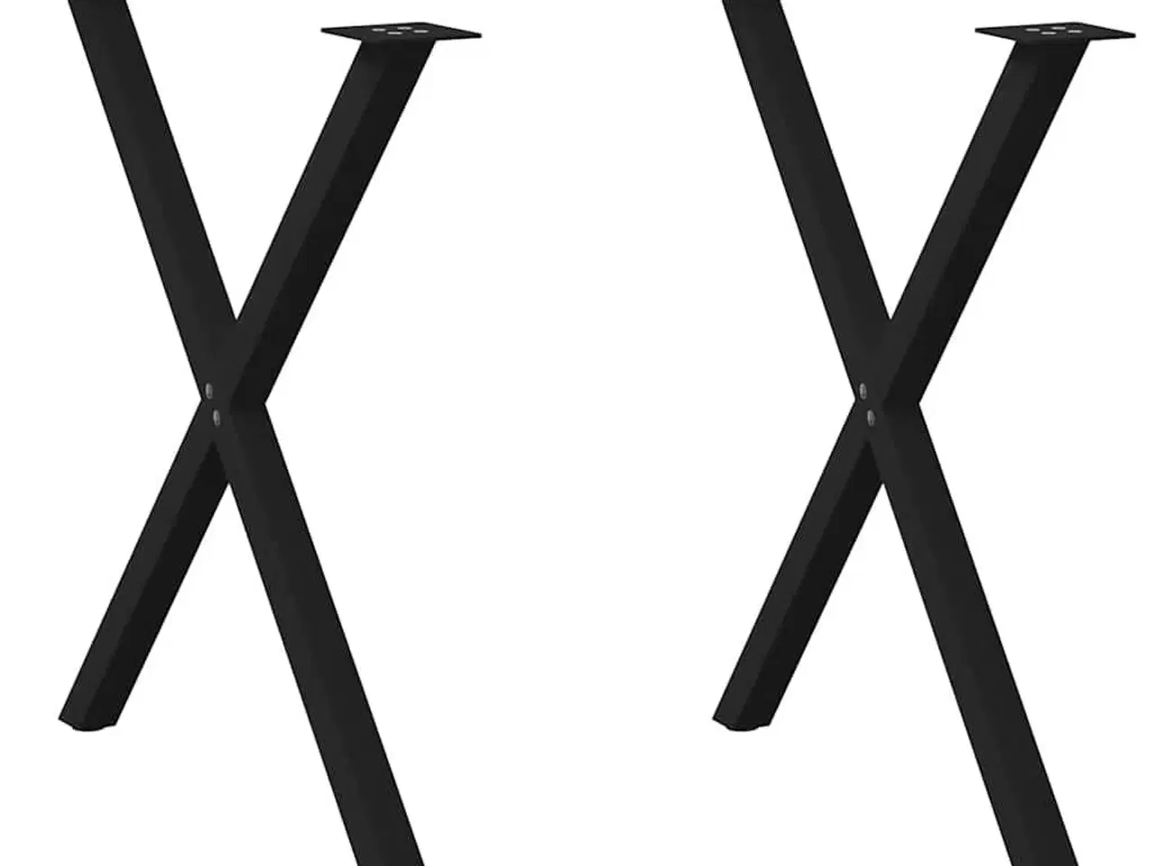 Billede 1 - Spisebordsben X-formet 2 stk. sort 70 x (72-73) cm stål