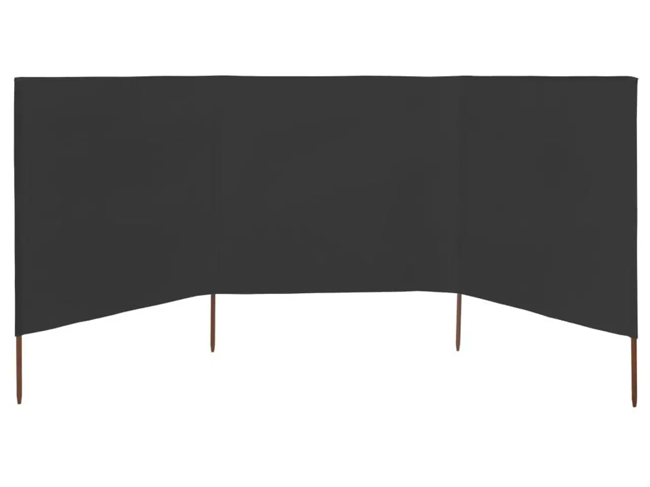 Billede 2 - 3-panels læsejl stof 400 x 120 cm antracitgrå