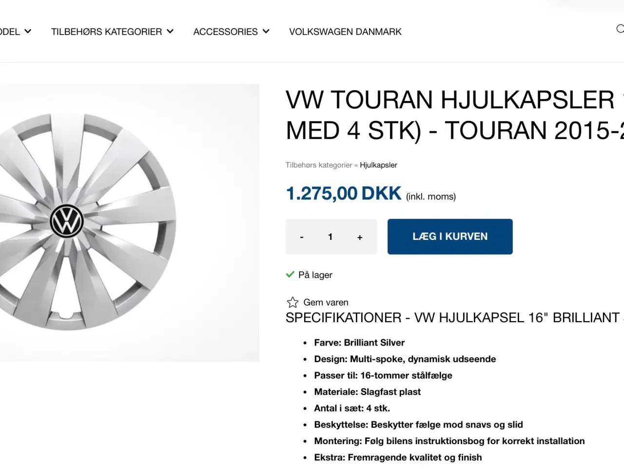 Billede 3 - Original VW hjulkapsel (NY)