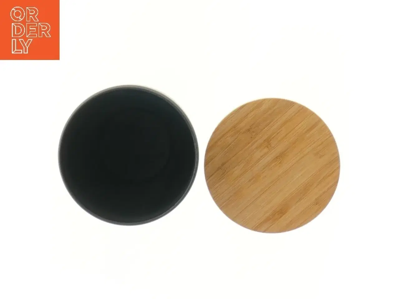 Billede 3 - Opbevaringskrukke med bambuslåg fra Madam Stoltz (str. Ø 9 cm længde 8 cm)