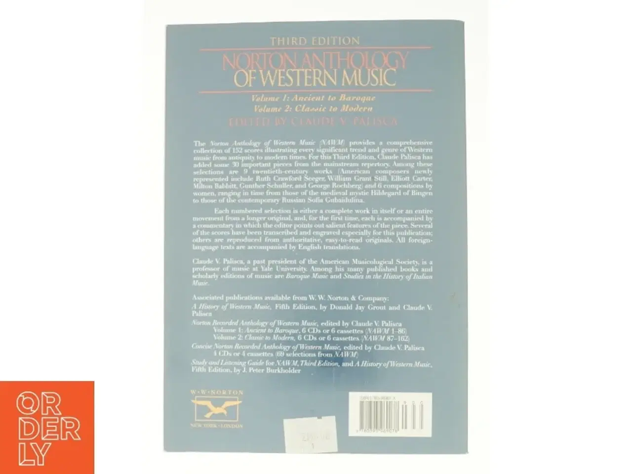 Billede 2 - The Norton Anthology of Western Music Vol. II : Classic to Modern af Claude V. Palisca (Bog)