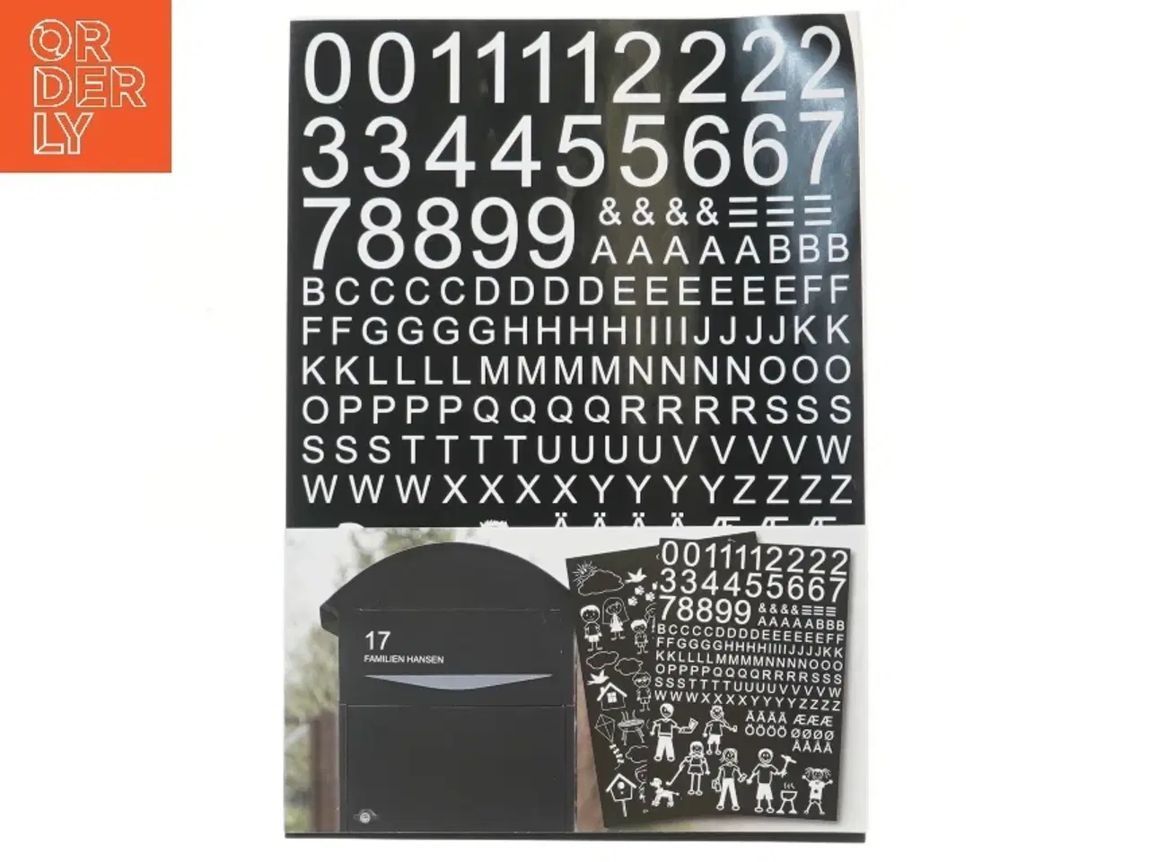Billede 1 - Bogstav og tal klistermærker til postkasse (str. 21x30 cm)