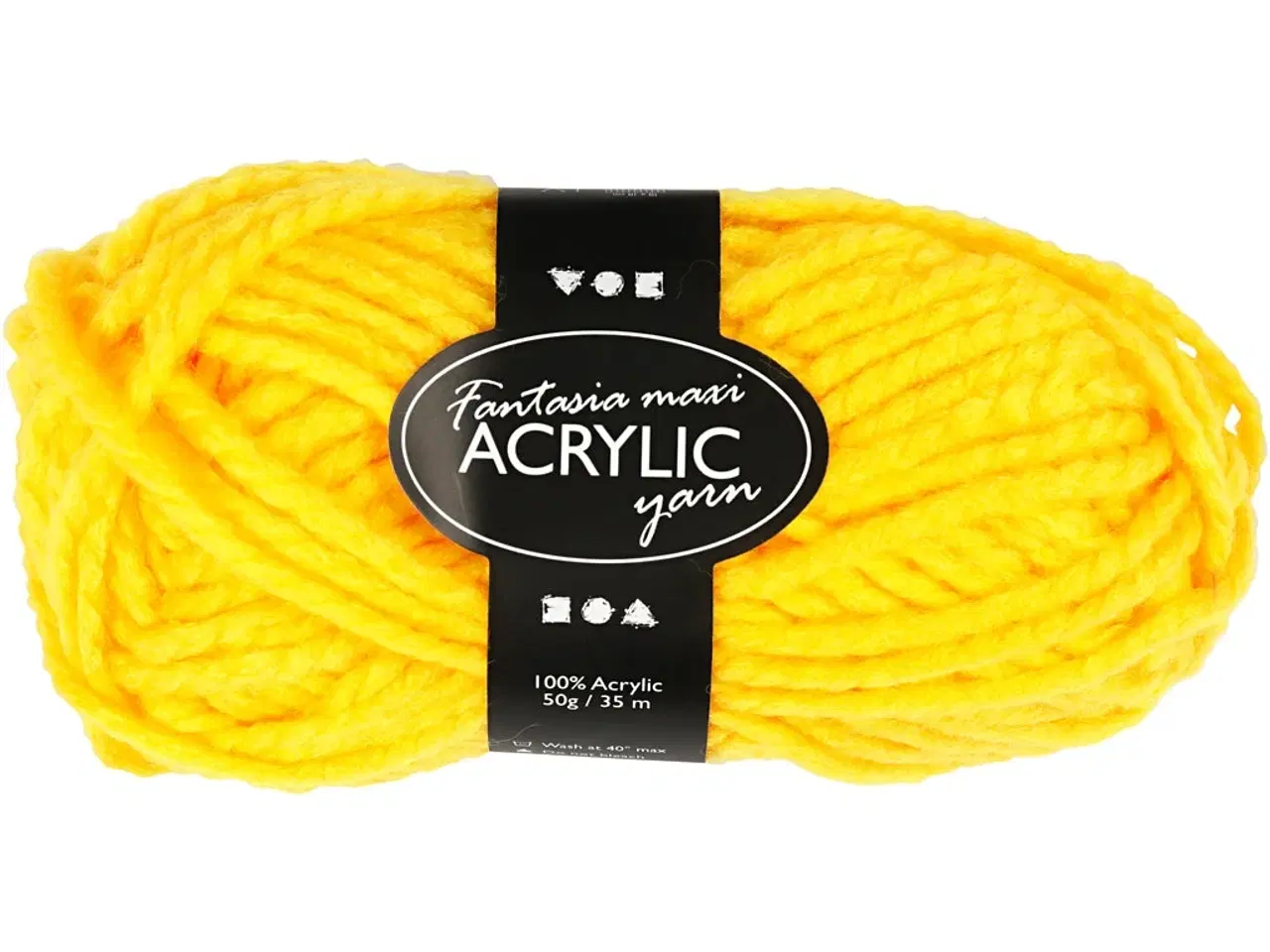 Billede 1 - Fantasia Polyacrylgarn, L: 35 M, Maxi, gul, 50 g/ 1 ngl.