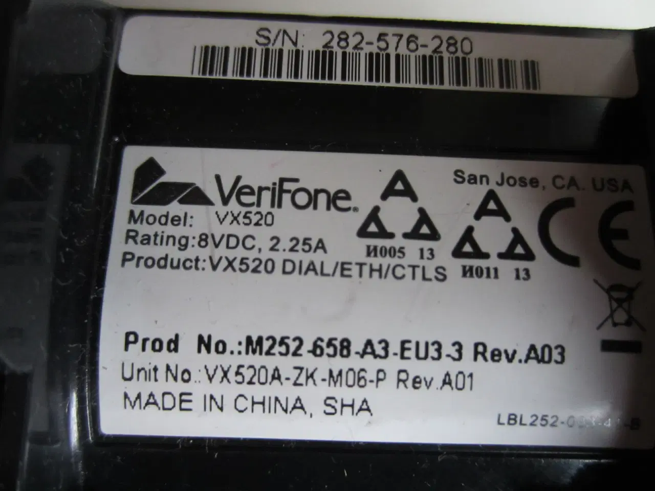 Billede 5 - Verifone VX520 betalingskort terminal med bon