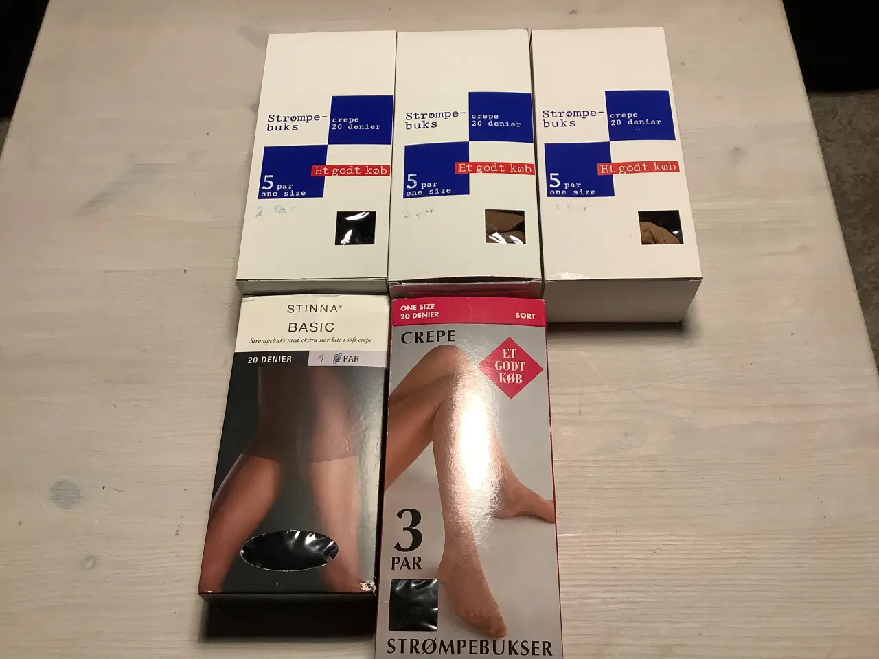 Billede 2 - 12 par nye nylonstrømpebukser sort og brun