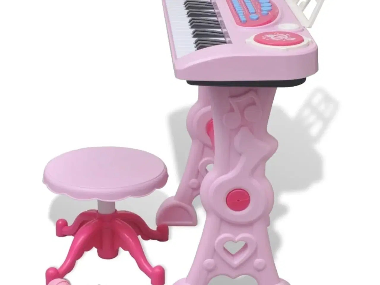 Billede 4 - Legetøjskeyboard med skammel/mikrofon pink