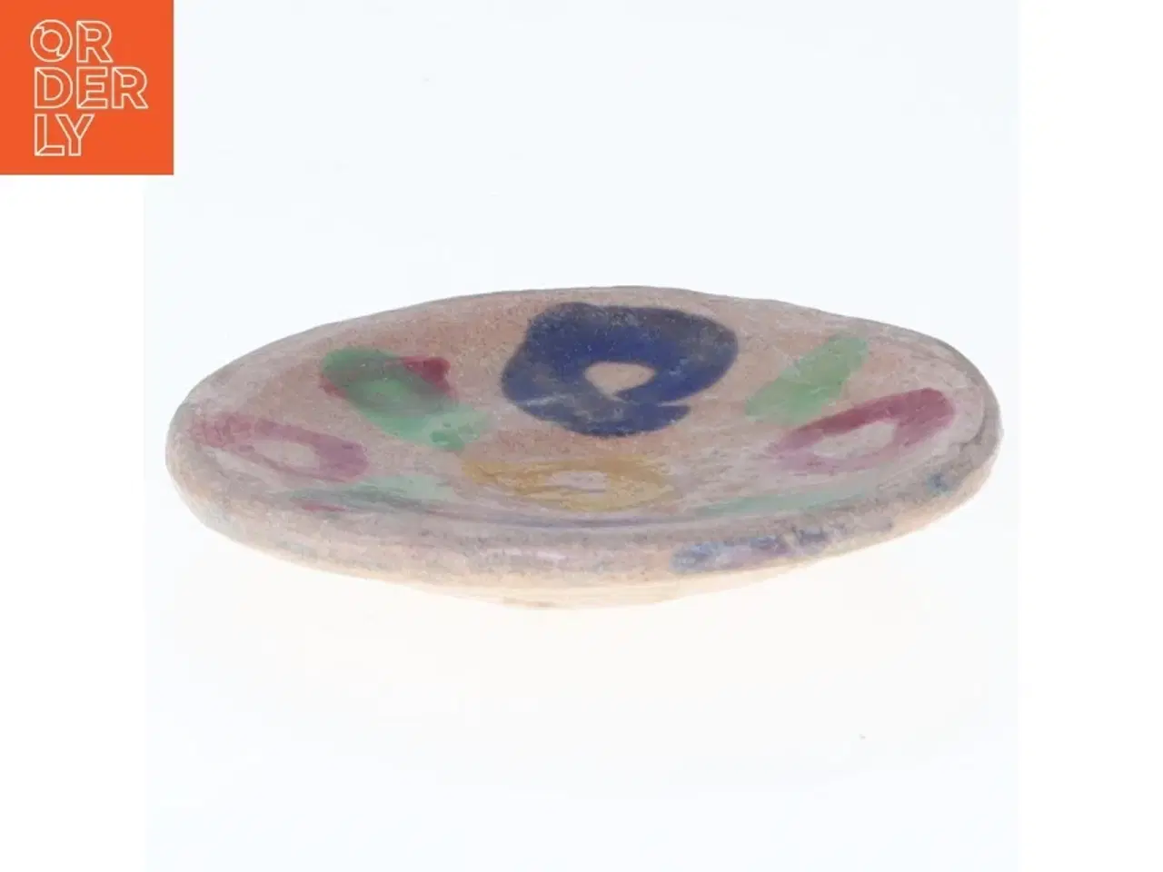 Billede 3 - Dekorativ tallerken med farvet mønster (str. Ø 5 cm)