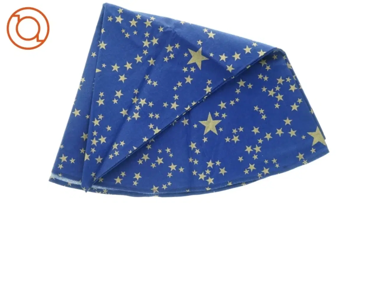 Billede 1 - Blå dug med gyldne stjerner (str. Ø 150 cm)