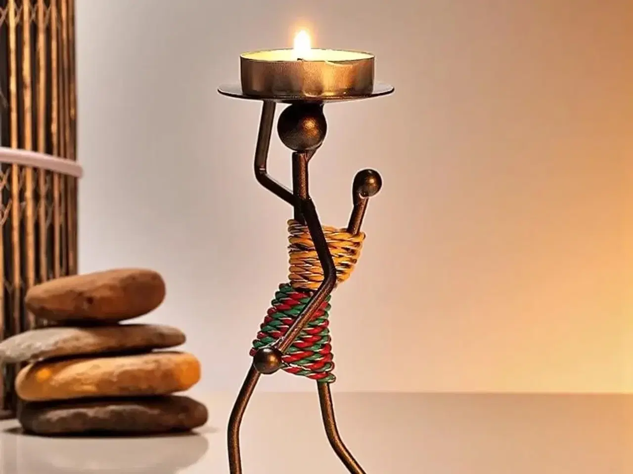 Billede 1 - * Lækker fyrfadsstage - i afrikansk stil