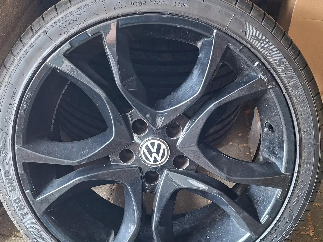 Billede 1 - 4 x VW 19" Alufælge med nye dæk 5 x 112