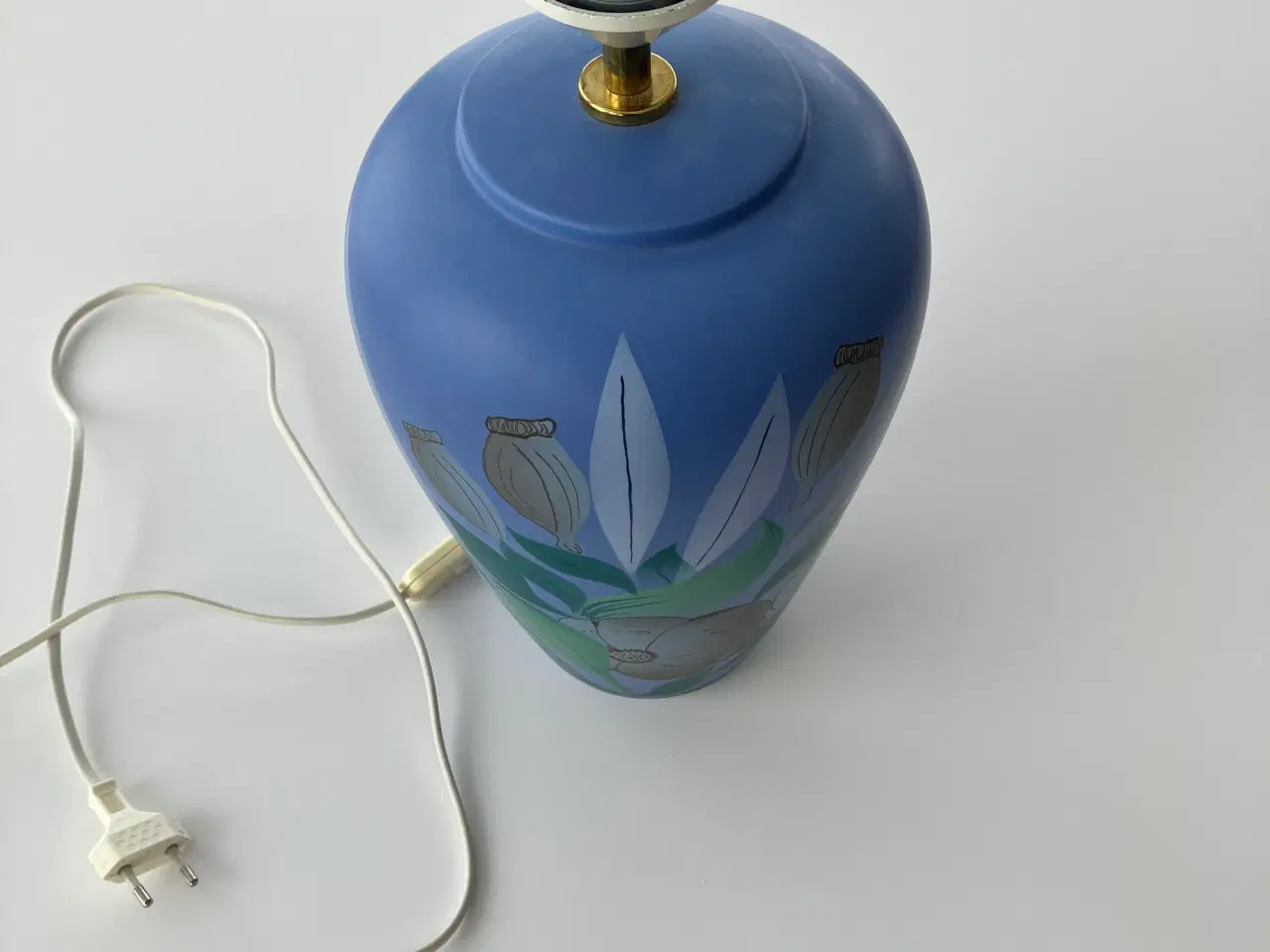 Billede 3 - Blå bordlampe med skærm