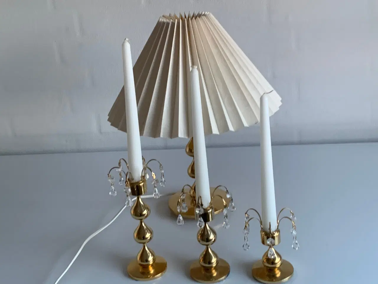 Billede 3 - Dråbe lysestager & dråbe lampe m skærm