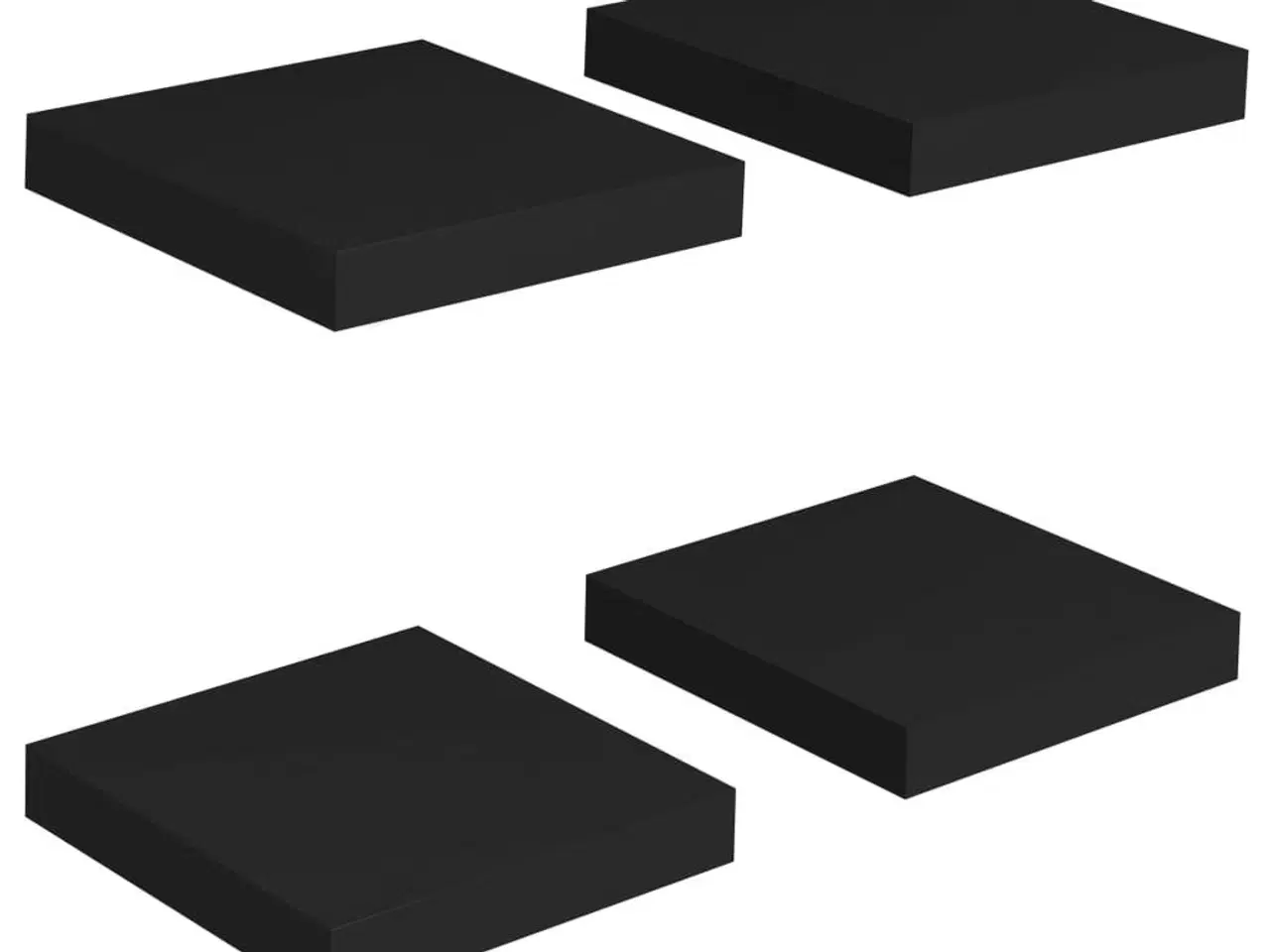 Billede 2 - Væghylder 4 stk. 23x23,5x3,8 cm MDF sort