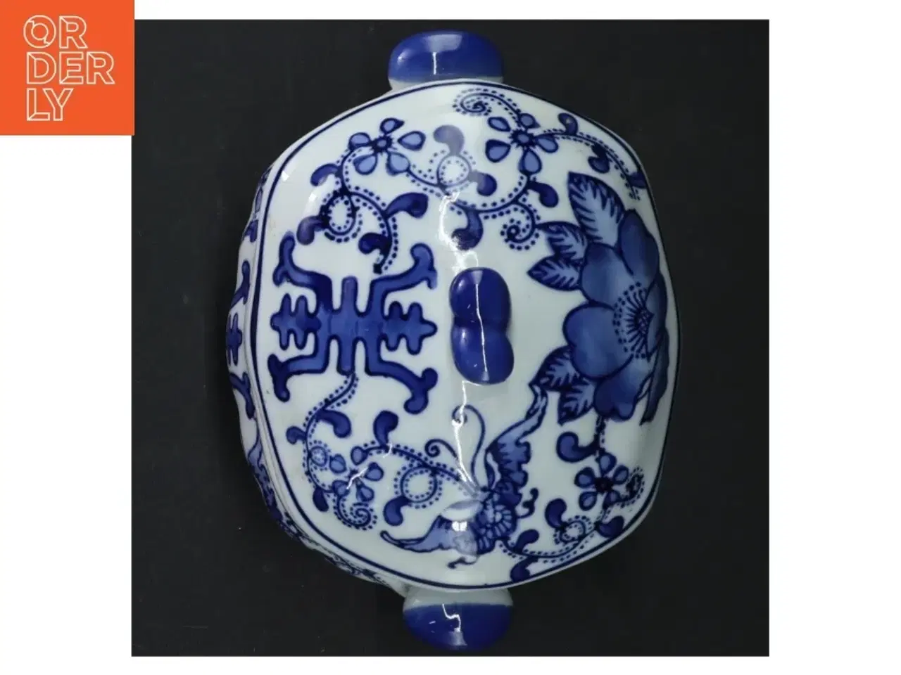 Billede 4 - Blå og hvid porcelænssuppekop med låg (str. 18 x 12 cm)