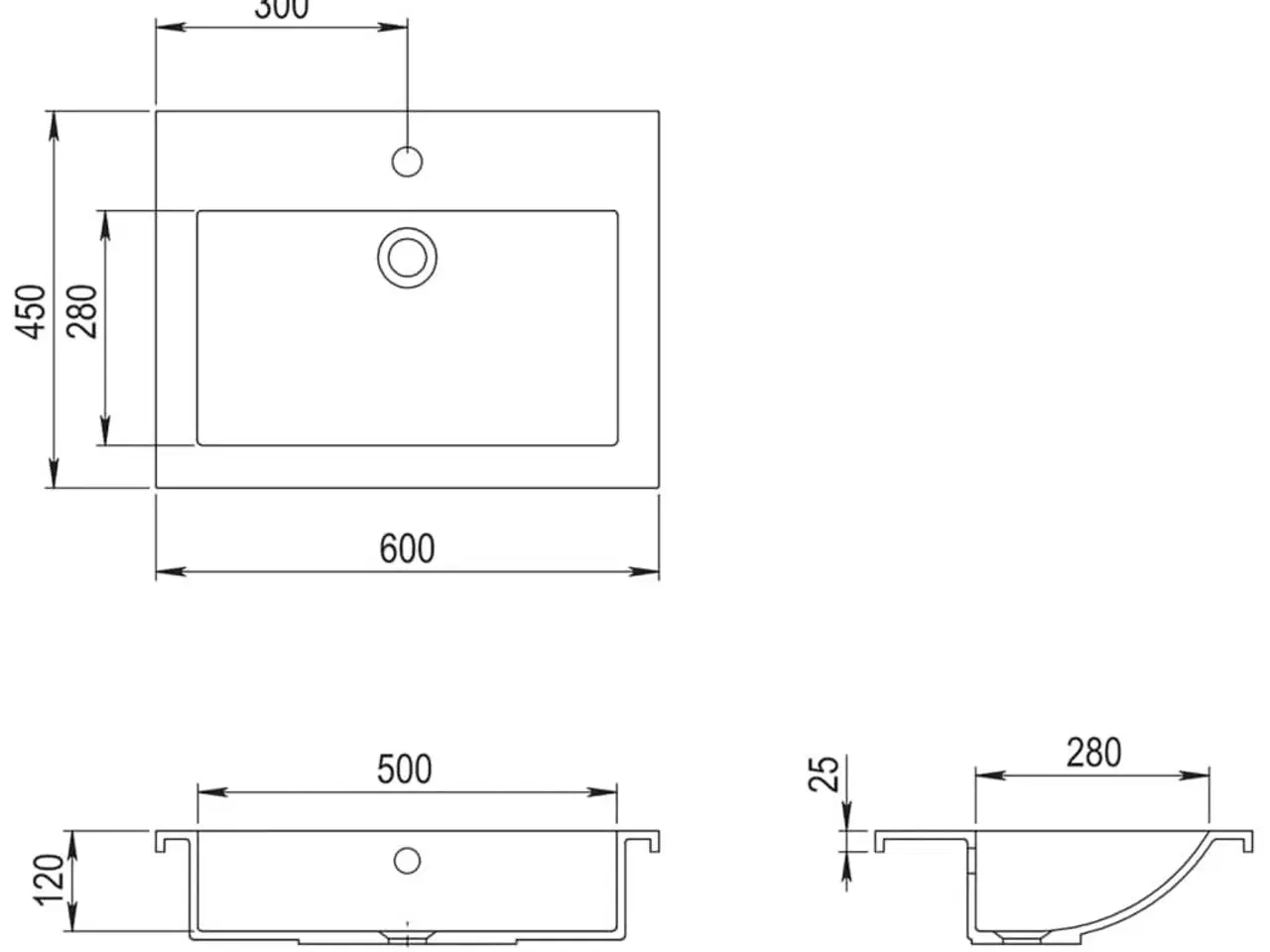 Billede 7 - Håndvask 600x450x120 mm granit hvid