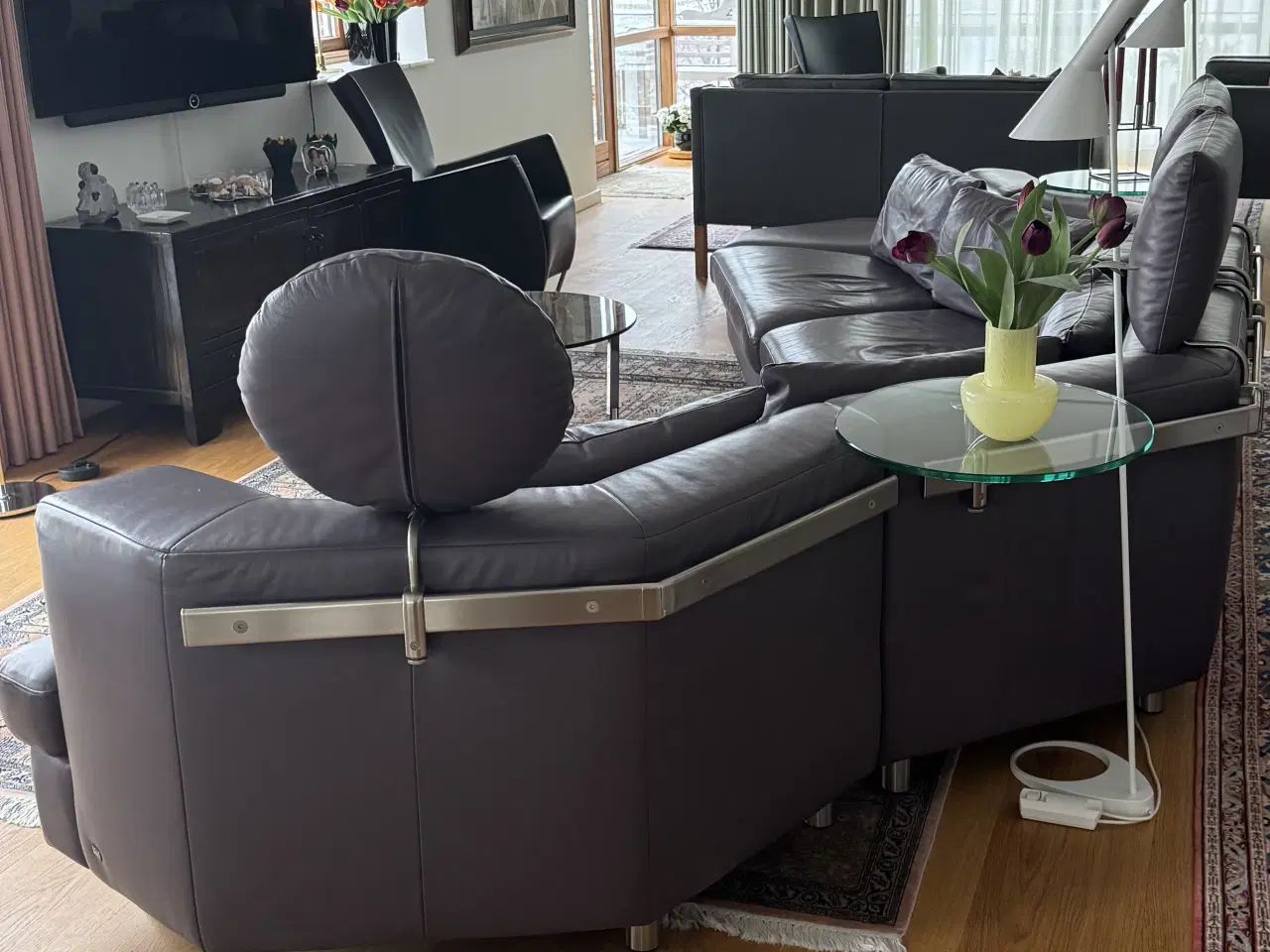 Billede 9 - Rolf Benz modulsofa i grålilla læder RB200FT 