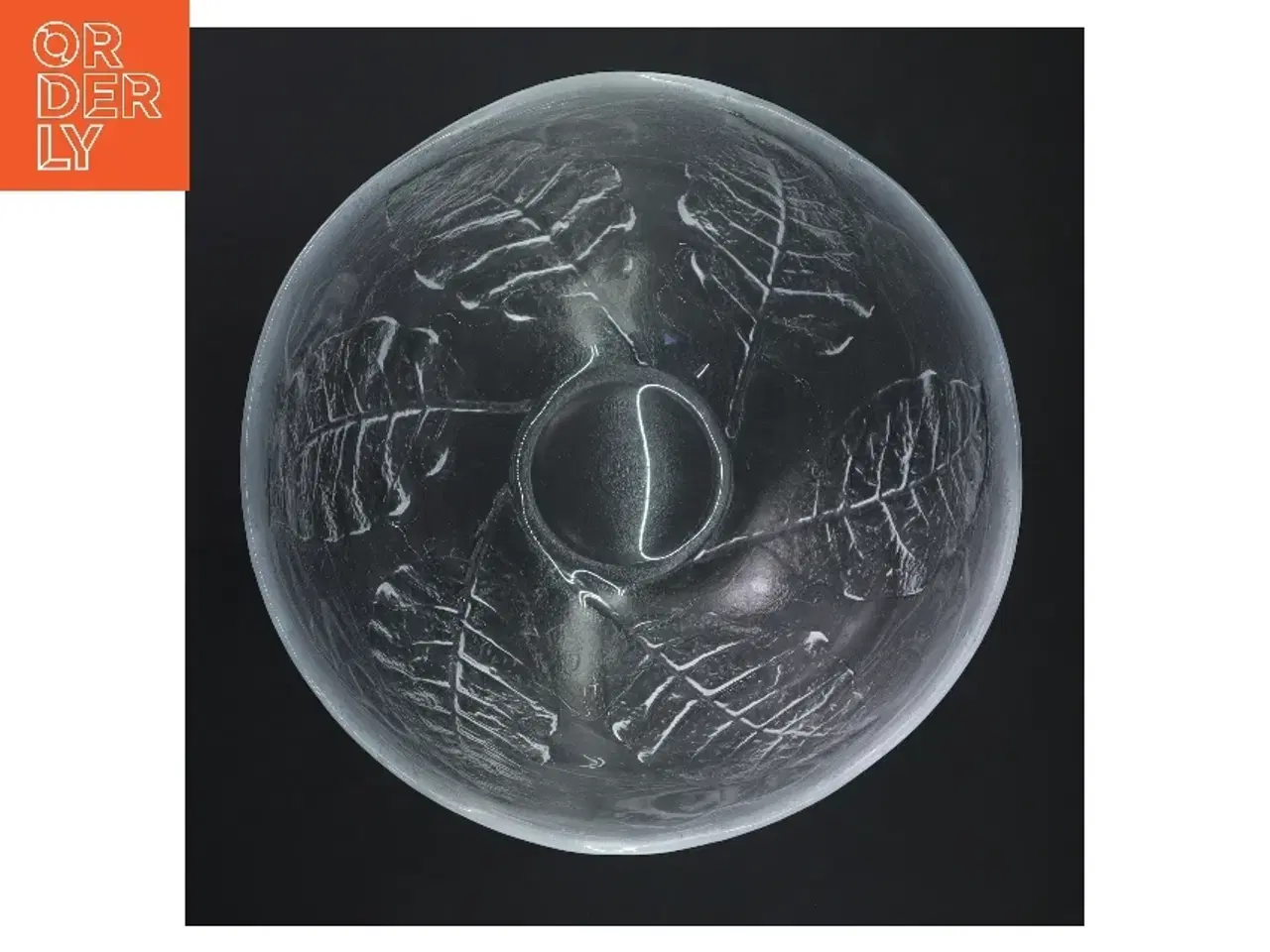 Billede 2 - Glas skål med bladmønster (str. Ø 23 cm)