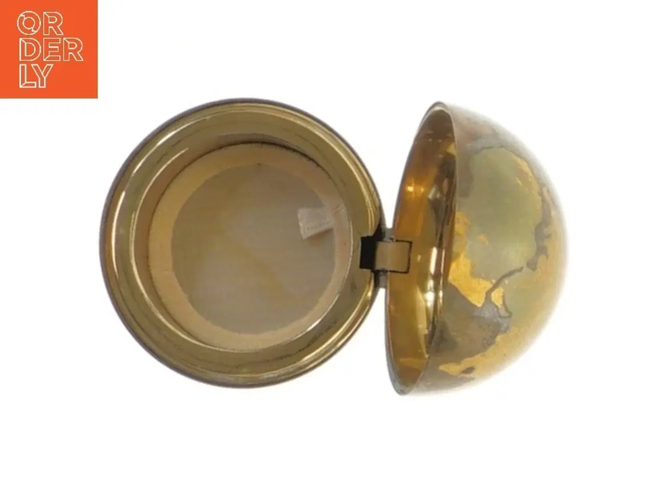 Billede 3 - Vintage pudderdåse på fod, formet som globus (str. 8 cm)