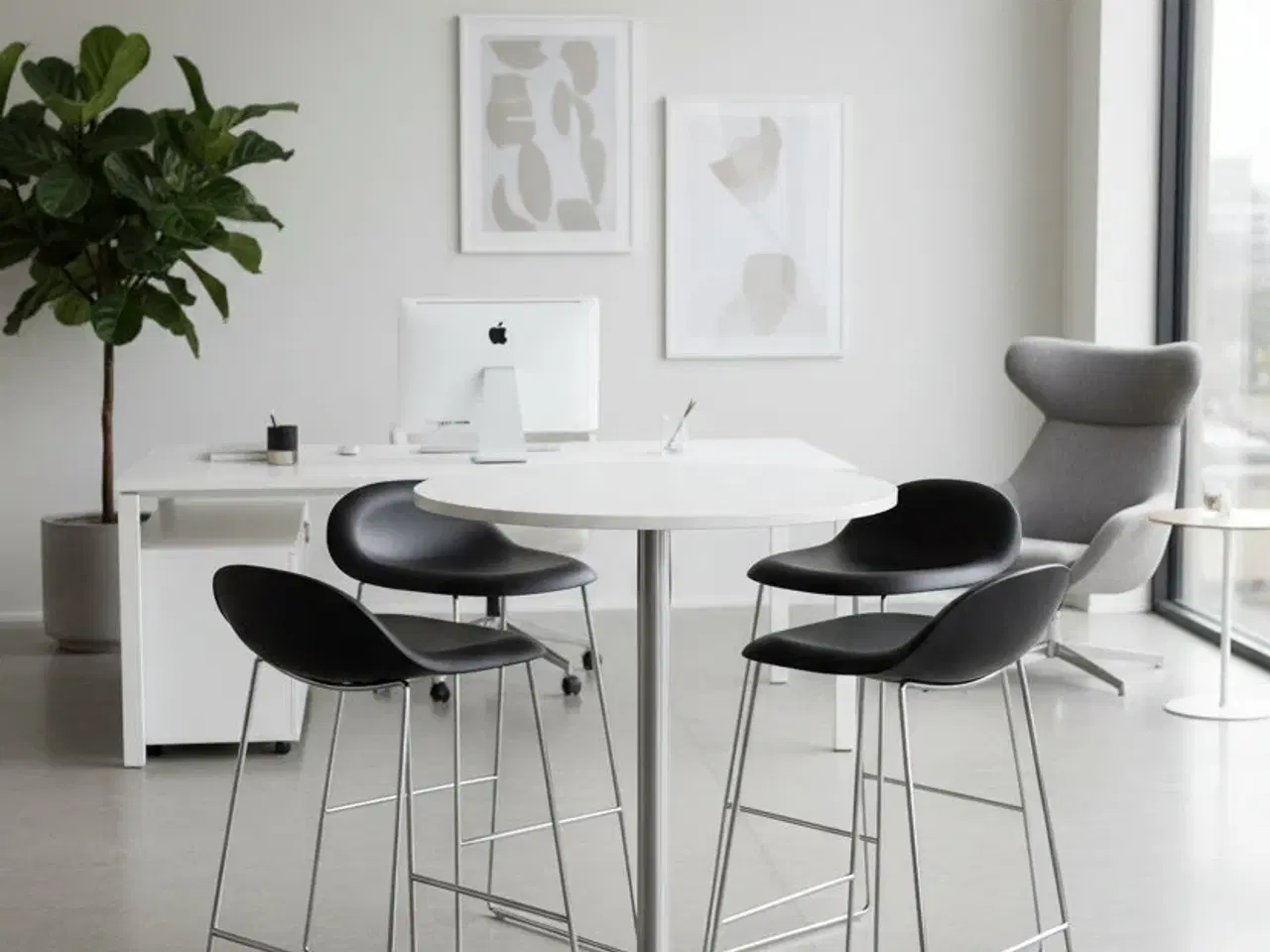 Billede 2 - GUBI 3D Bar Stool Barstol – Sort/Krom Stel SH 75 cm