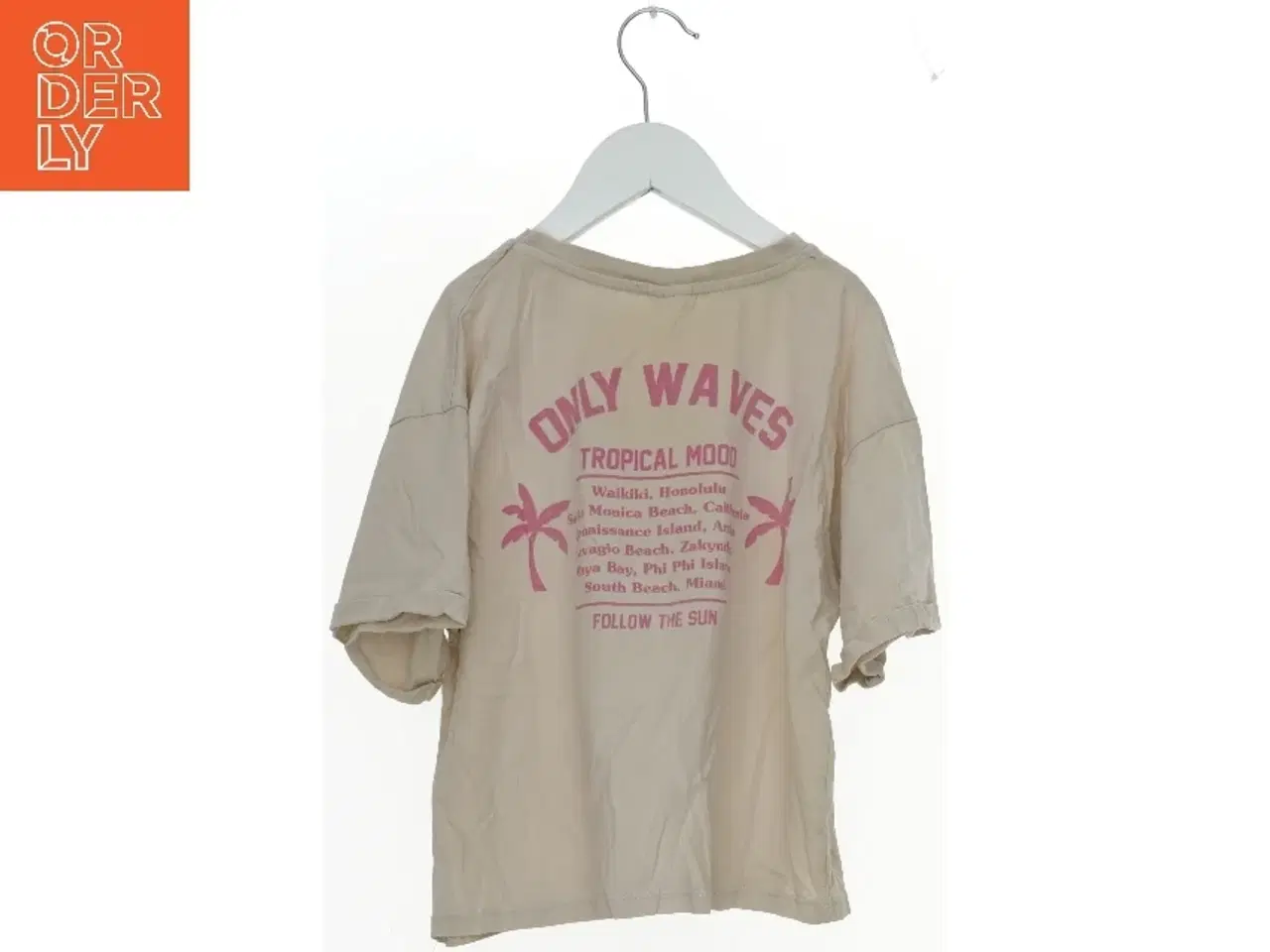 Billede 2 - Beige T-shirt med palmetræ print fra Zara (str. 140)