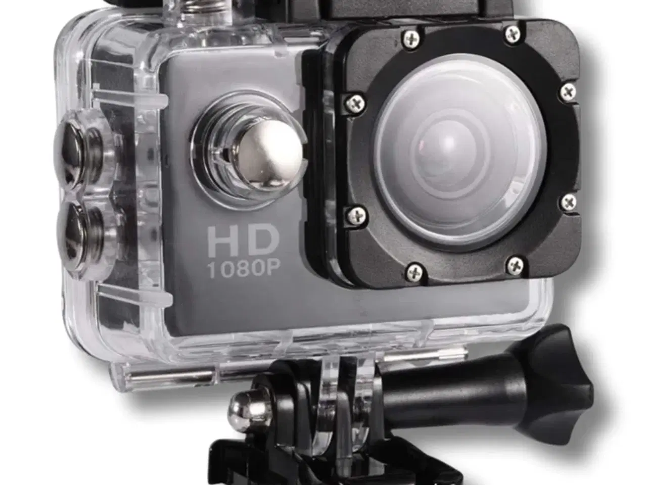 Billede 1 - 2 stk. Action Camera 1080P Vandtæt med tilbehør - Sort