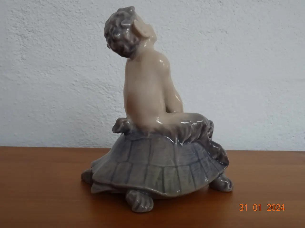 Billede 3 - Faun på skildpadde, Royal Copenhagen figur Nr. 858