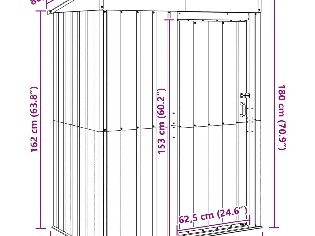 Billede 11 - Haveskure Antracit 137 x 81 x 180 cm Metal