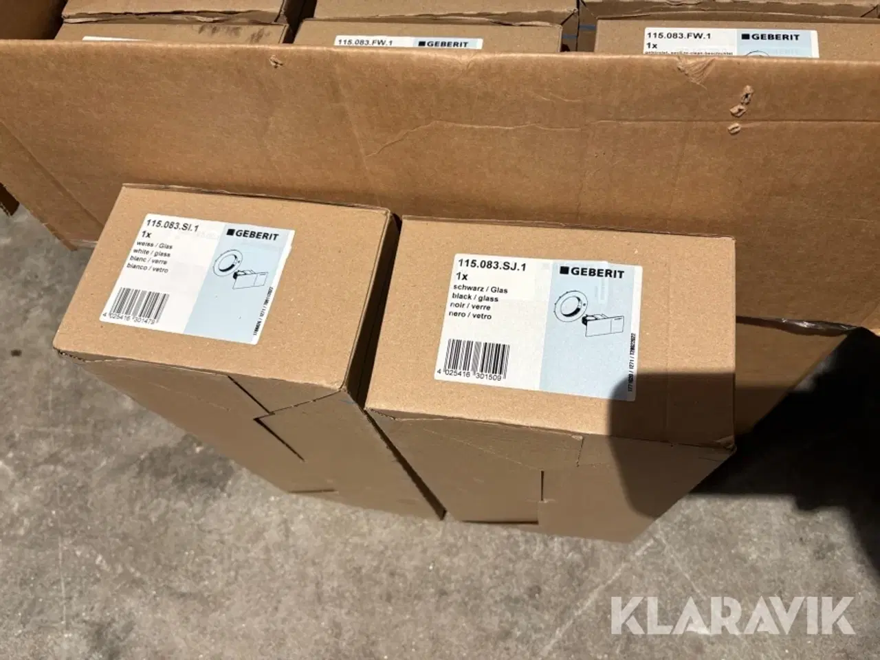 Billede 6 - Trykknap til toiletskyl Geberit stål, hvid og sort glas, 11 styk