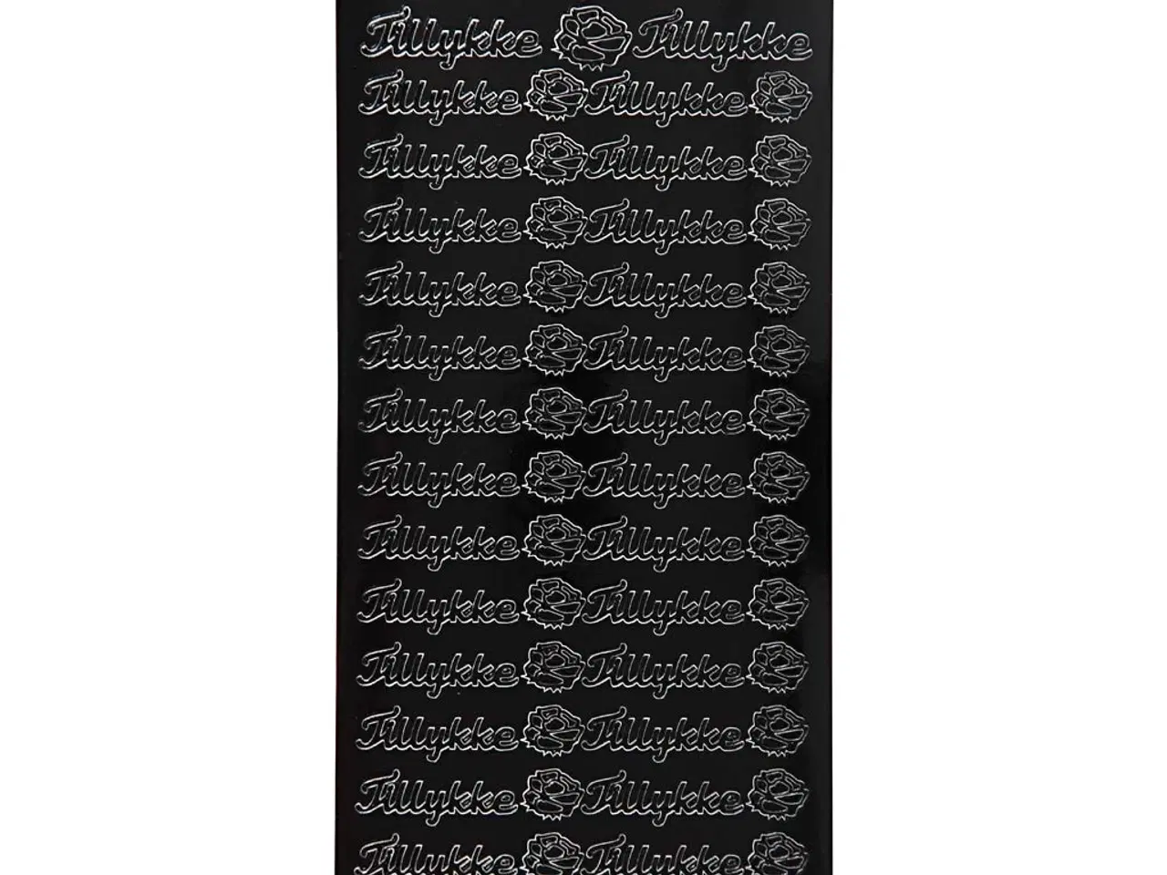 Billede 1 - Stickers, tillykke, ark 10x23 cm, sort, 1 ark