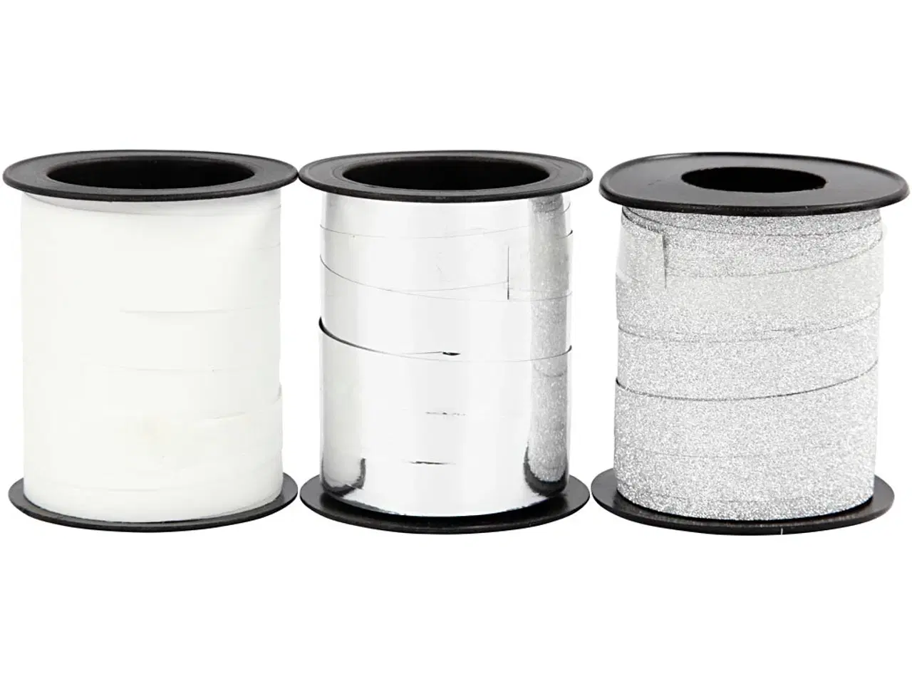 Billede 1 - Sølv Glitter Gavebånd 10 mm - 3x15 m