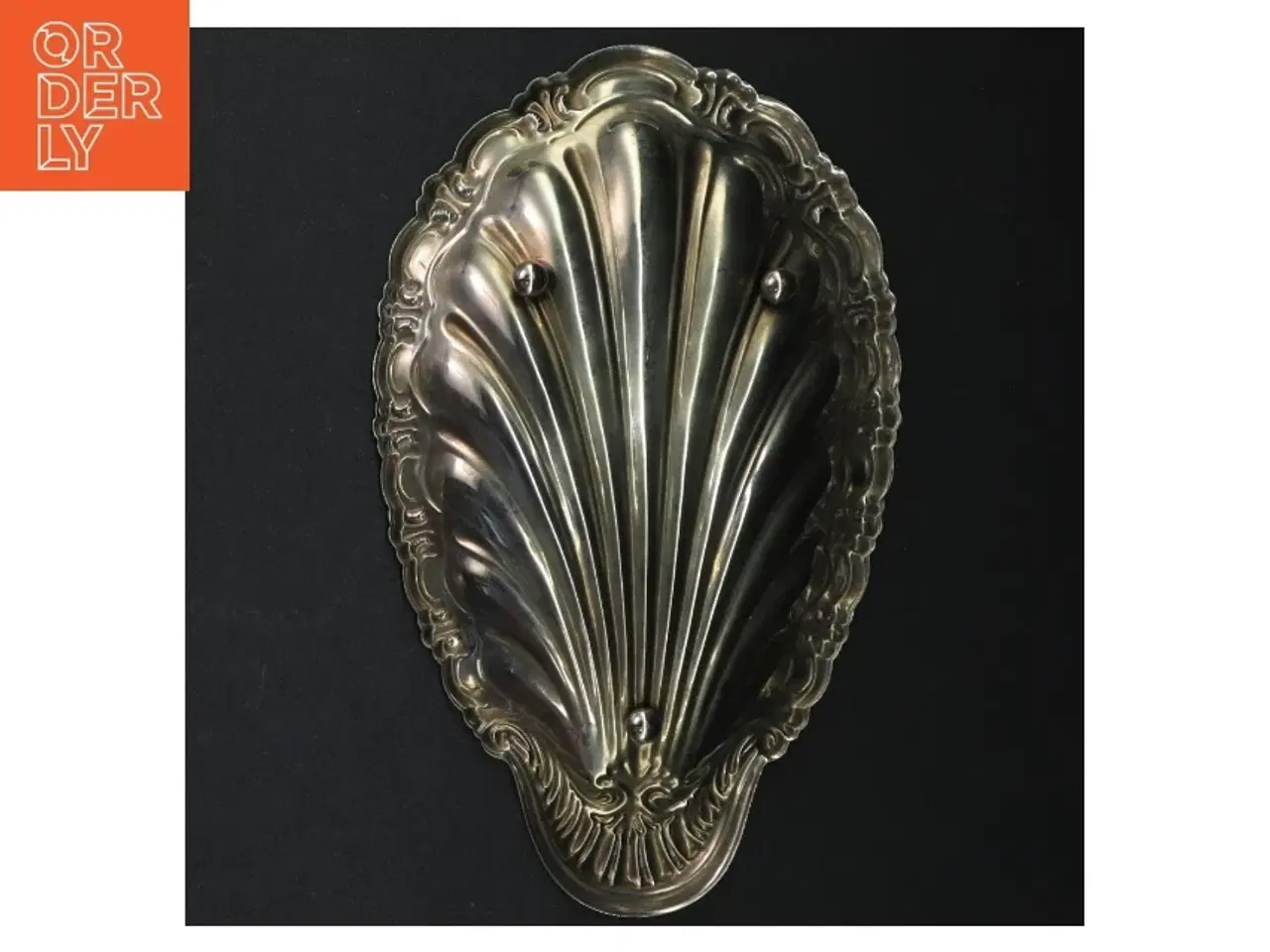 Billede 4 - Muslingeskal Sølv Metal bakke (str. 23 x 13 cm)