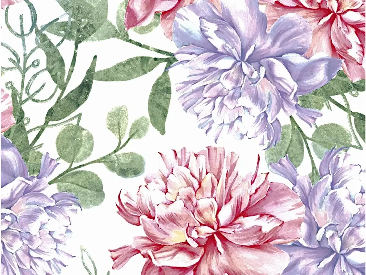 Billede 1 - Servietter, Pæoner, str. 33x33 cm, 20stk./ 1 pk.