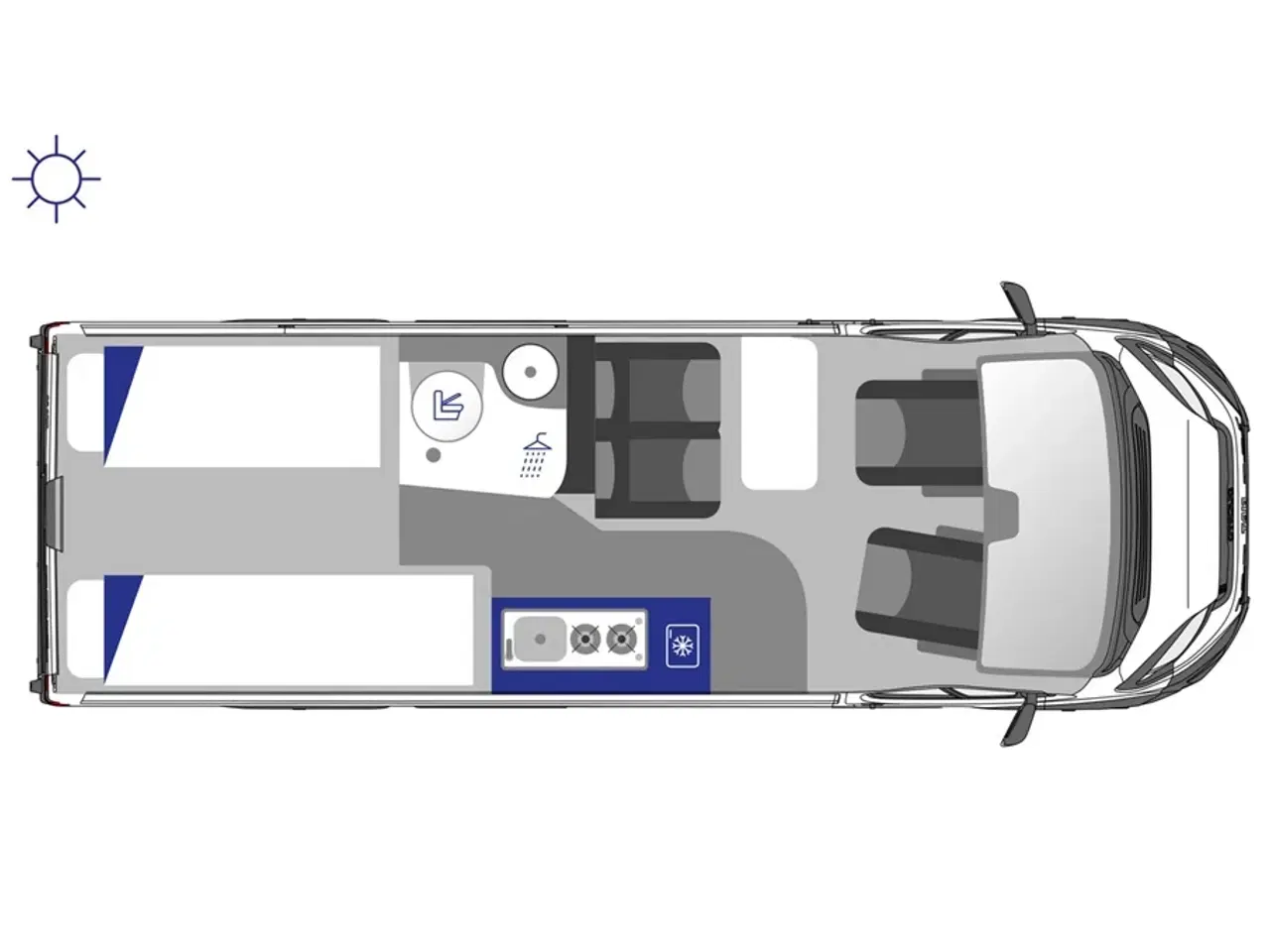 Billede 52 - 2025 - Westfalia Columbus 640 E   Ny 2025 model. 140 HK, 8-trins automatgear, adaptiv fartpilot, enkeltsenge 230x80 og 185X80