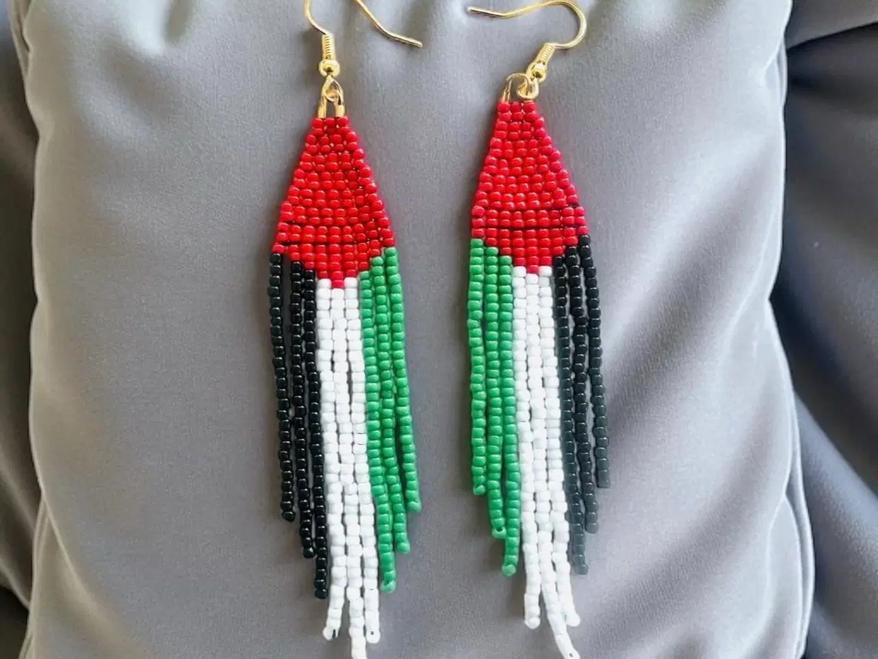 Billede 1 - Palæstina øreringe, håndlavede 