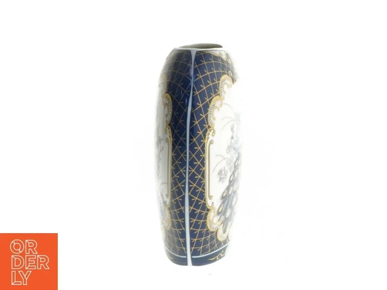 Billede 3 - Dekorativ vase med påfugle motiv (str. 16 cm)
