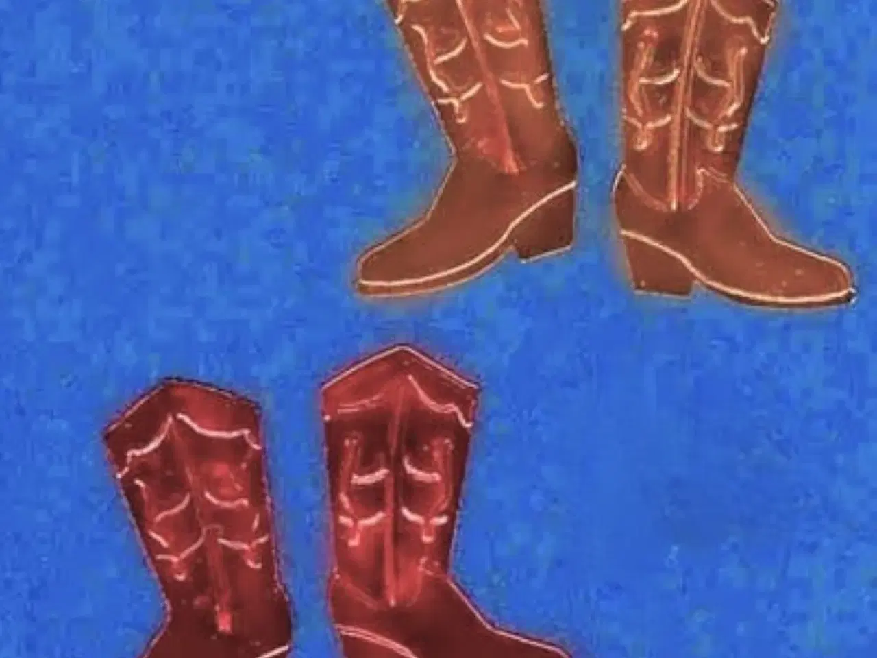 Billede 4 - 44 orange metallic glimmer-cowboystøvler