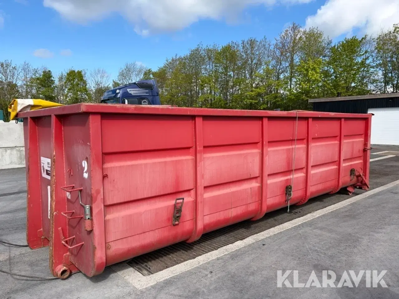 Billede 1 - Ladcontainer åben med rullepresenning Micodan korntæt