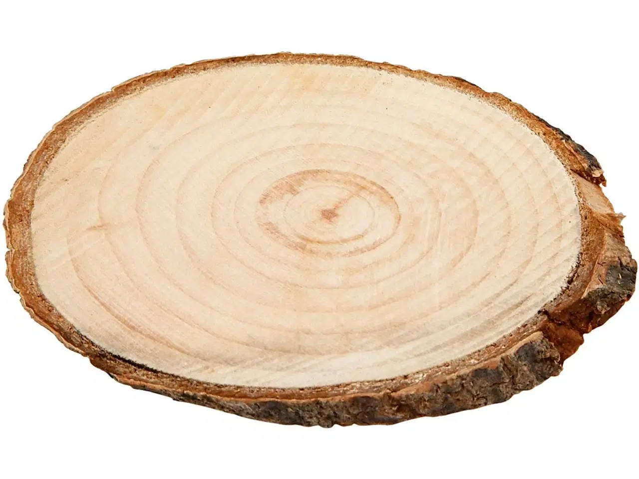Billede 1 - Rustikke træskiver med bark - 12 stk. 9,5x6 cm