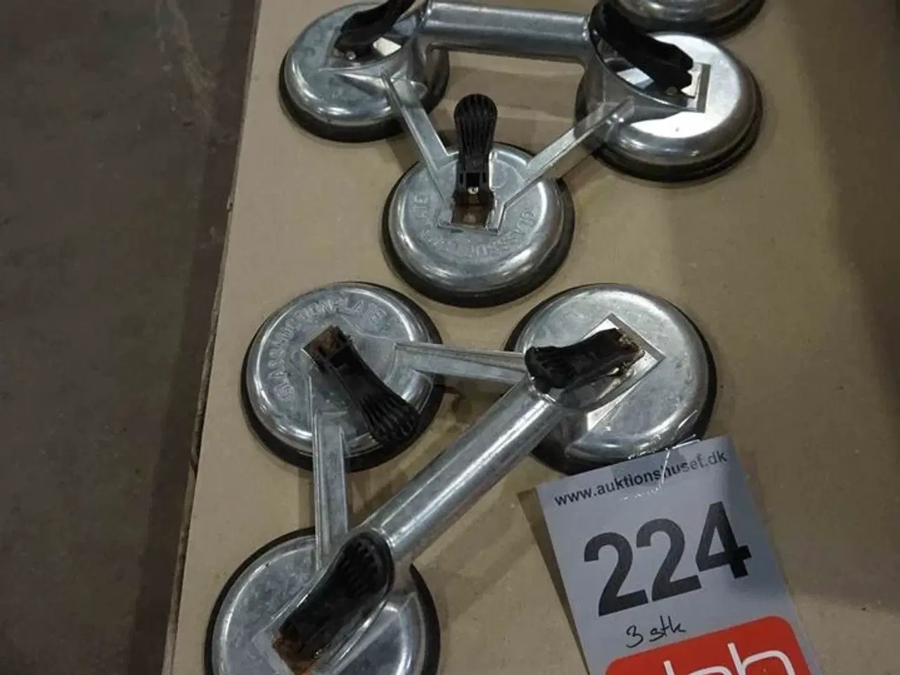 Billede 1 - 3 stk Glasløfter 3-sugekopper