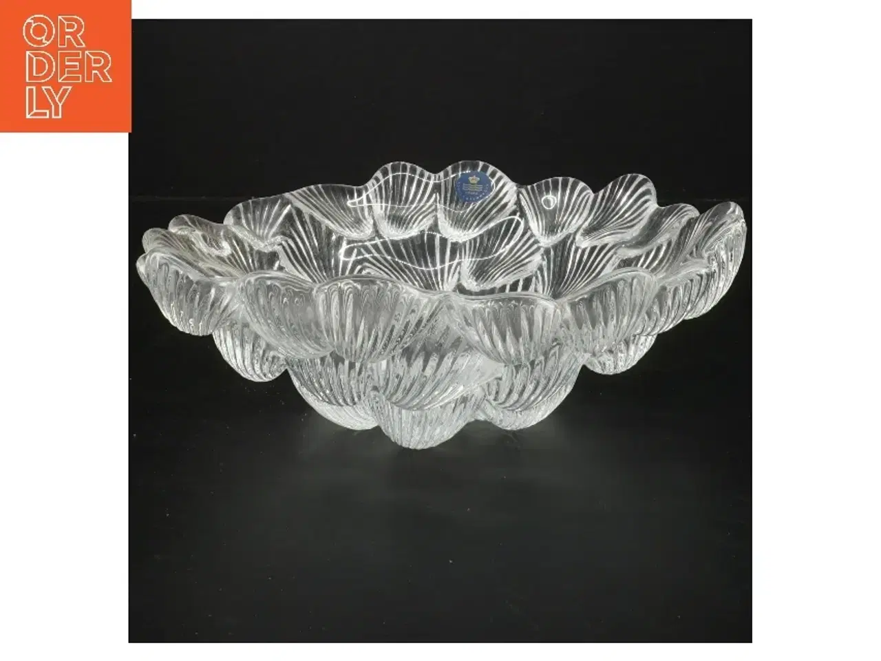 Billede 1 - Glas skål med bølget design fra Royal Copenhagen (str. Ø 23 cm)