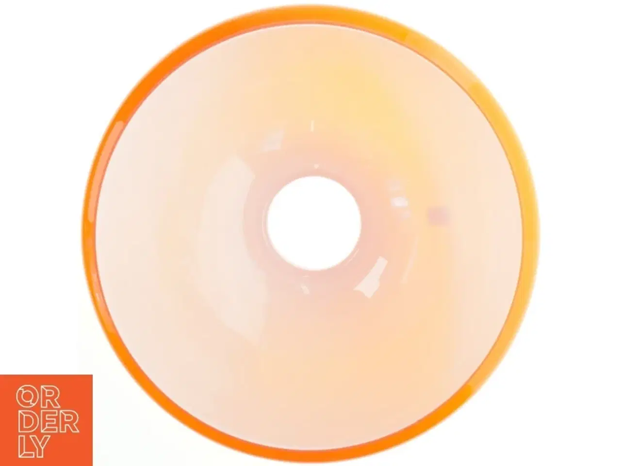 Billede 2 - Orange lampeskærm i glas fra Holmegaard (str. Ø. 30 cm)