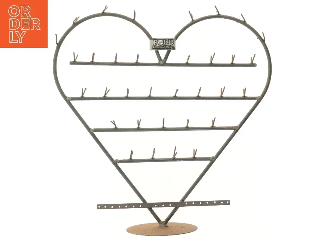 Billede 1 - Stående metalhjerte med kroge fra René Pold Design (str. 50x48 cm)