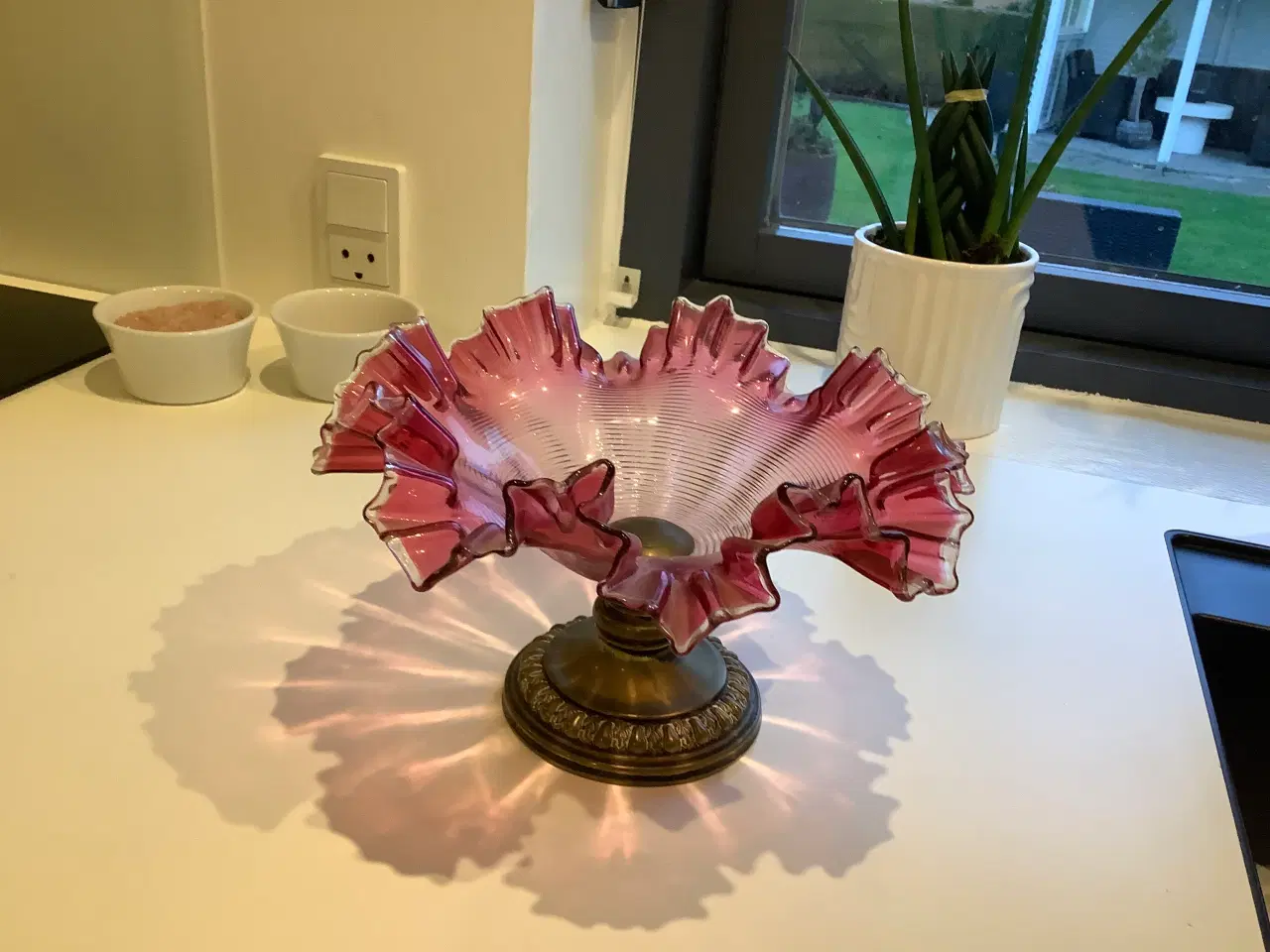 Billede 3 - Blonde porcelæns fad og ler fad