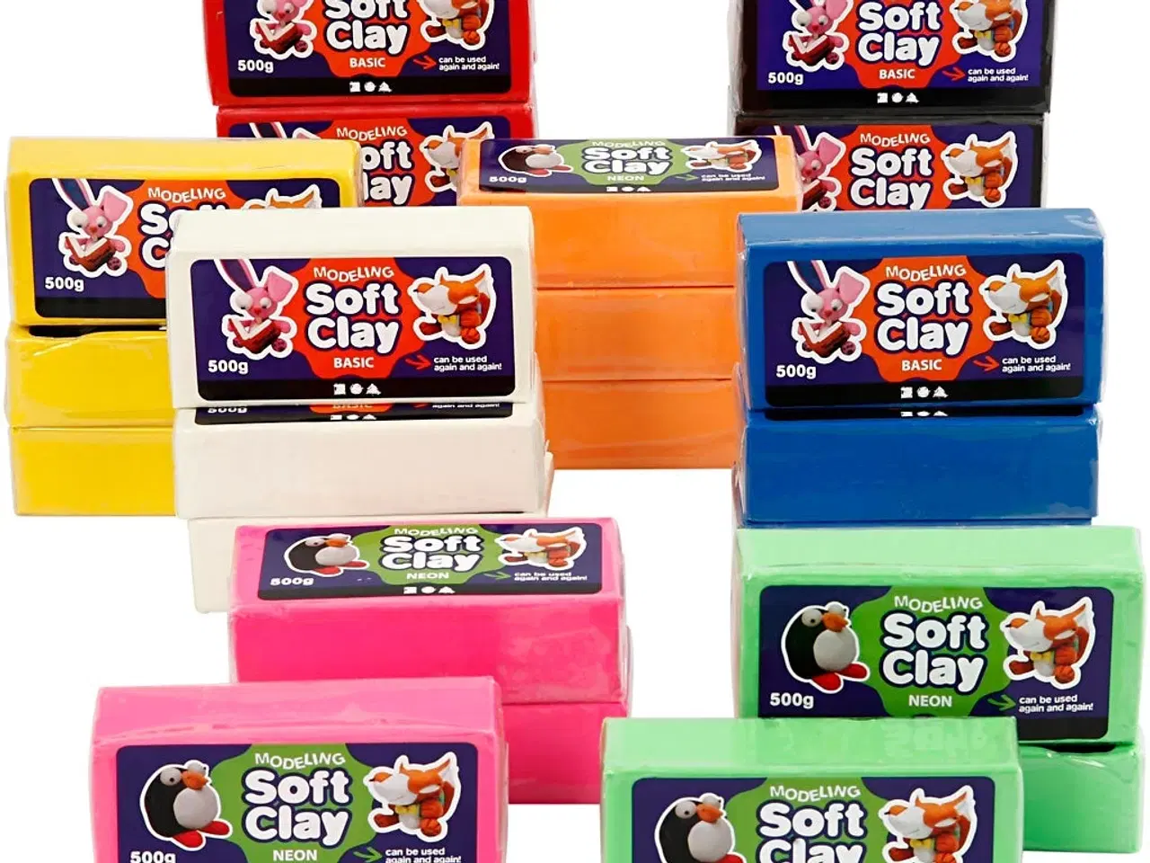 Billede 1 - Blød modellervoks i 24 farver - 500g pr. pakke
